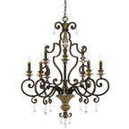 Marquette 9-Light Chandelier (Heirloom Finish with Multi-Faceted Crystals)