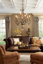 Marquette 9-Light Chandelier (Heirloom Finish with Multi-Faceted Crystals)