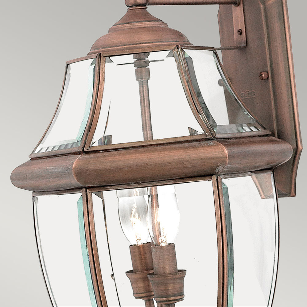 Newbury 2-Light Large Outdoor Wall Lantern (Aged Copper)