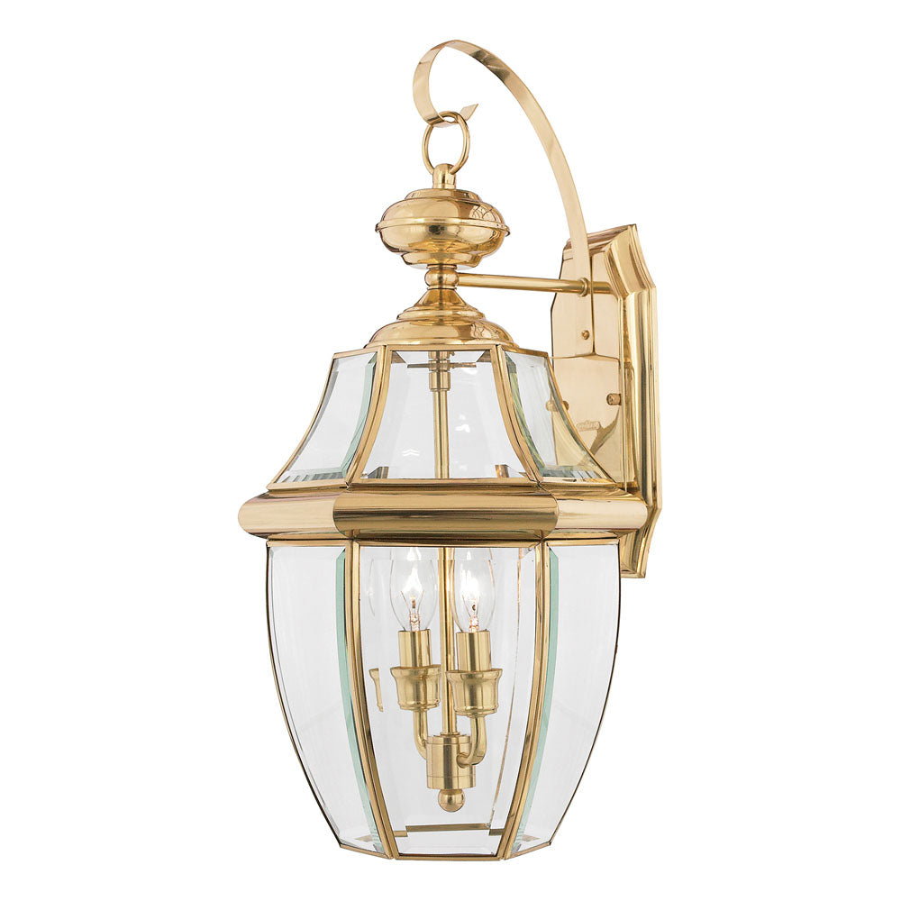 Newbury 2-Light Large Outdoor Wall Lantern (Polished Brass)