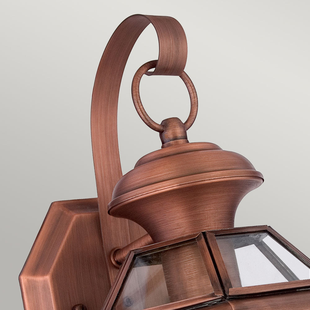 Newbury 1-Light Small Outdoor Wall Lantern (Aged Copper)