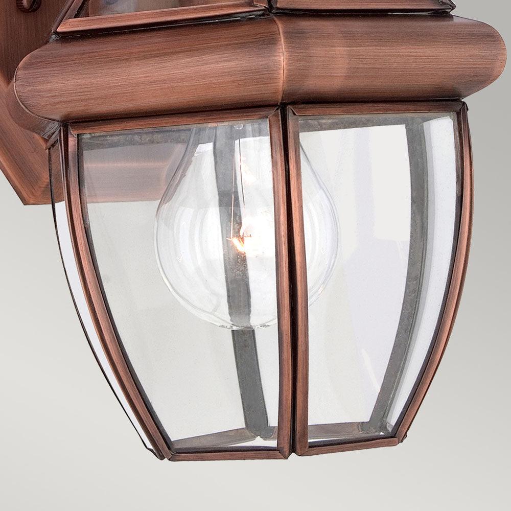 Newbury 1-Light Small Outdoor Wall Lantern (Aged Copper)