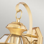 Newbury 1-Light Small Outdoor Wall Lantern (Polished Brass)