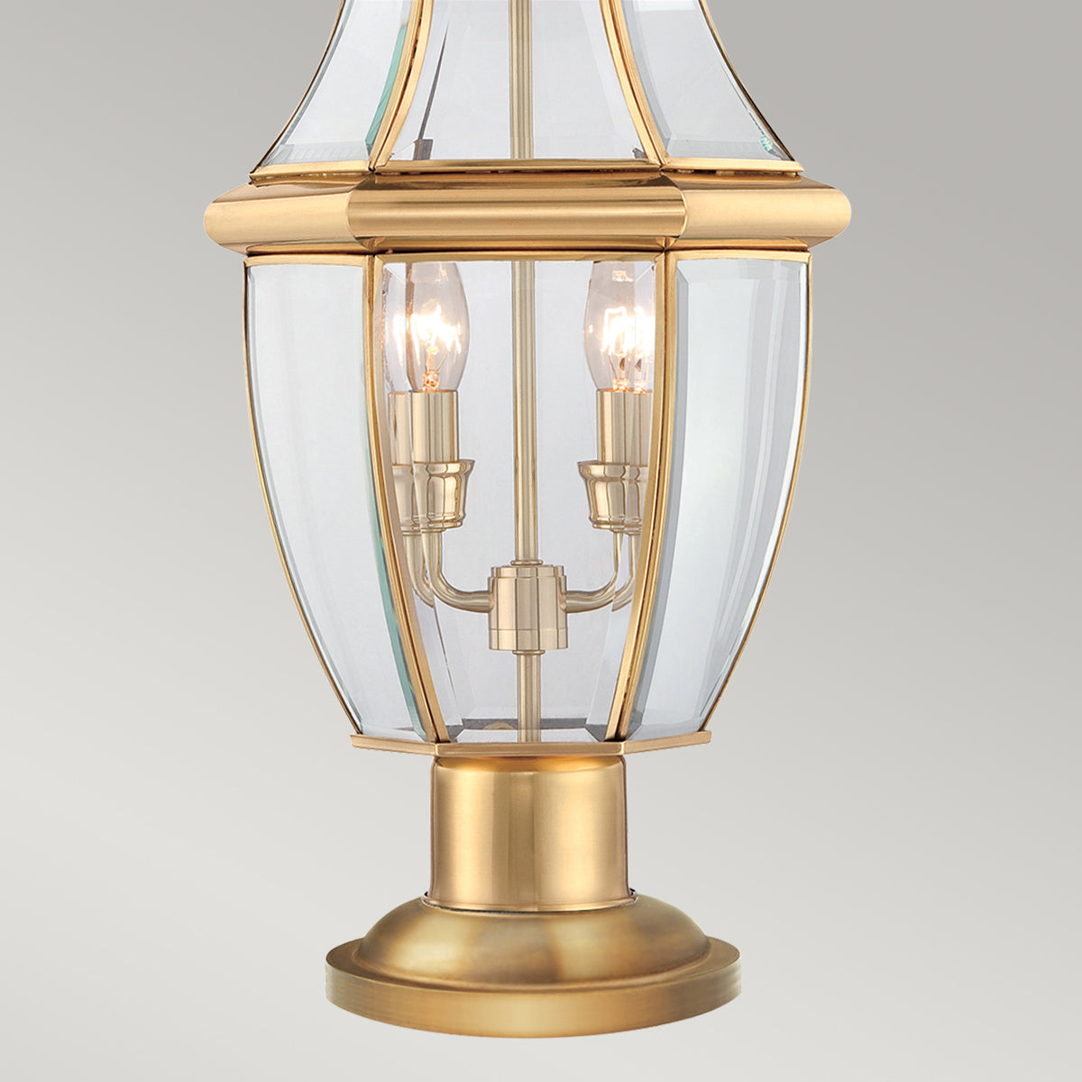 Newbury 2-Light Brass Outdoor Pedestal Light