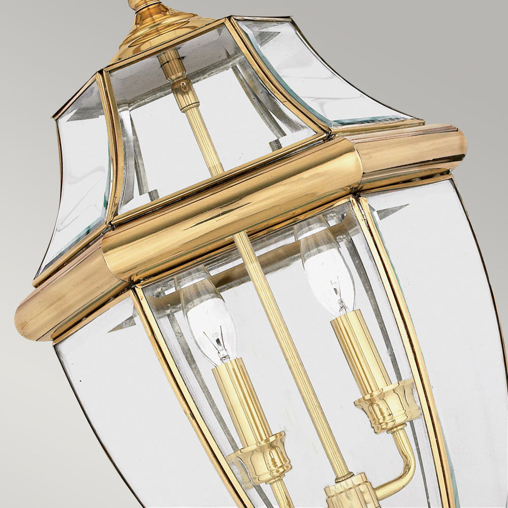 Newbury 2-Light Large Polished Brass Chain Lantern (Classic Design for Outdoor Appeal)