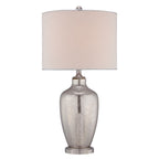 Nicholls Mercury Glass Table Lamp (Beige Linen Shade)