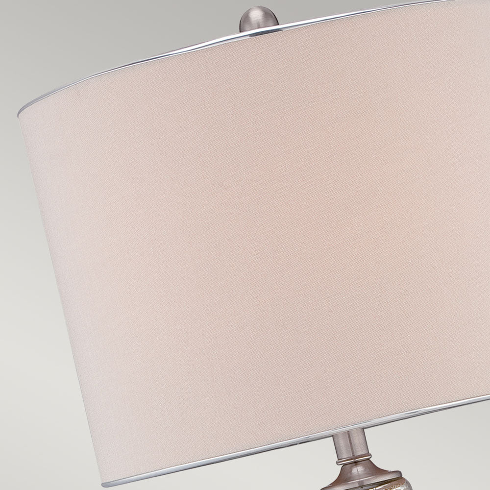 Nicholls Mercury Glass Table Lamp (Beige Linen Shade)
