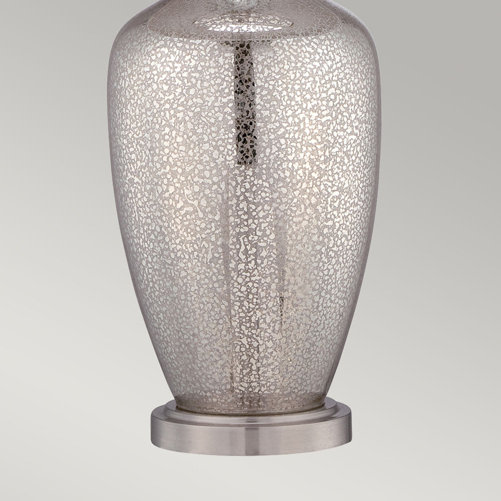 Nicholls Mercury Glass Table Lamp (Beige Linen Shade)