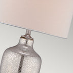 Nicholls Mercury Glass Table Lamp (Beige Linen Shade)