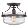 Penn Station 1-Light Western Bronze Semi-Flush Ceiling Light