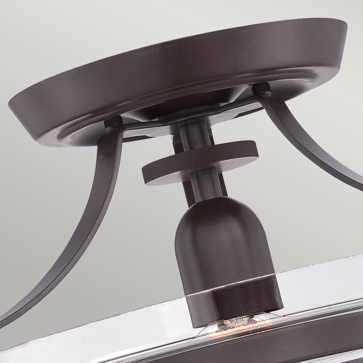 Penn Station 1-Light Western Bronze Semi-Flush Ceiling Light
