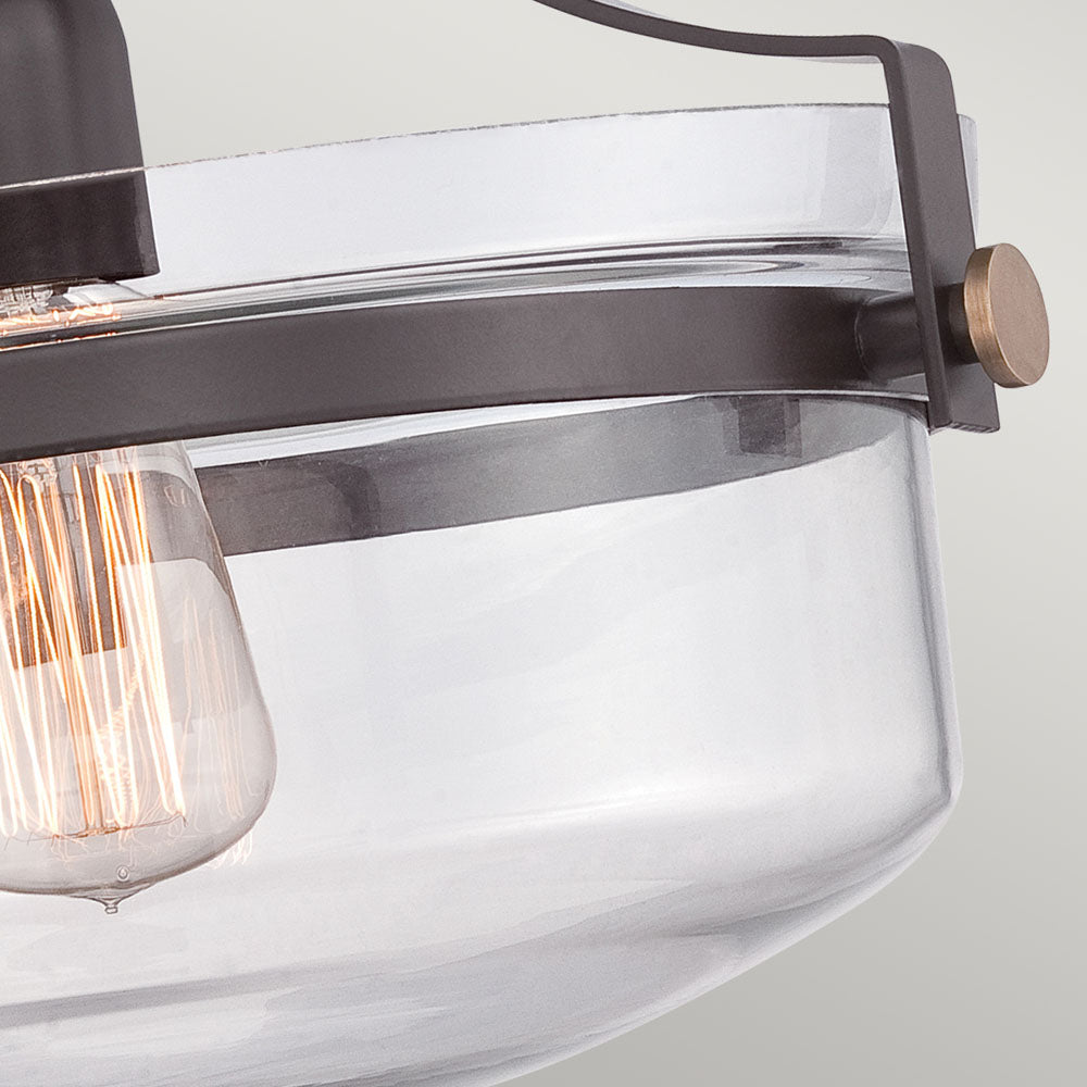 Penn Station 1-Light Western Bronze Semi-Flush Ceiling Light