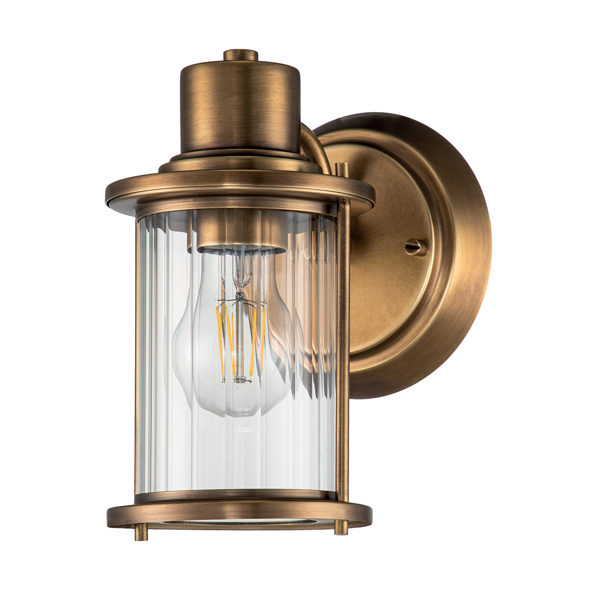 Riggs 1-Light Weathered Brass Bathroom Wall Light (Industrial Style)