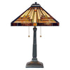 Stephen 2-Light Table Lamp (Handcrafted Tiffany in Geometric Design)