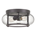 Trilogy 2-Light Old Bronze Flush Mount (Clear Glass)