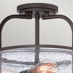 Trilogy 3-Light Old Bronze Semi-Flush Mount (Clear Glass)
