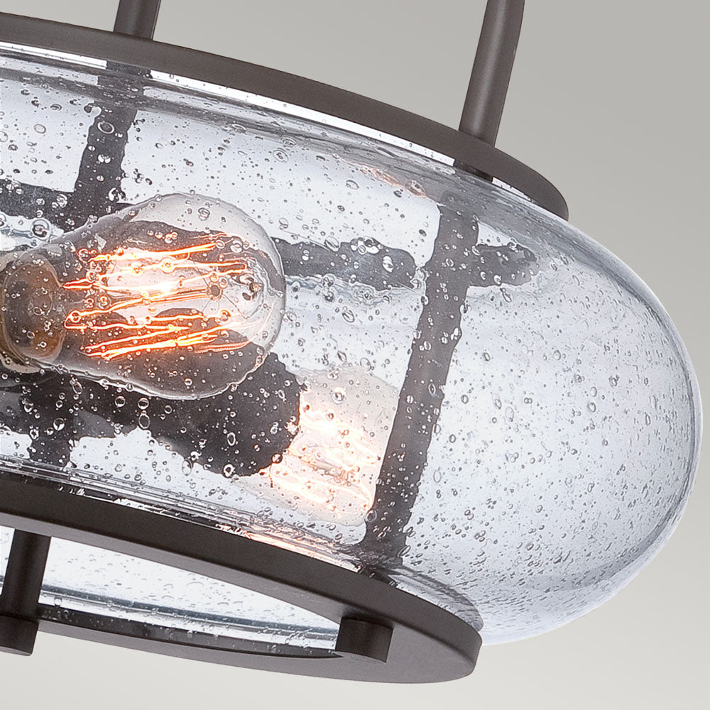 Trilogy 3-Light Old Bronze Semi-Flush Mount (Clear Glass)