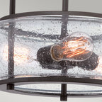Trilogy 3-Light Old Bronze Semi-Flush Mount (Clear Glass)