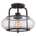 Trilogy 1-Light Old Bronze Semi-Flush Mount (Clear Glass)