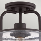 Trilogy 1-Light Old Bronze Semi-Flush Mount (Clear Glass)