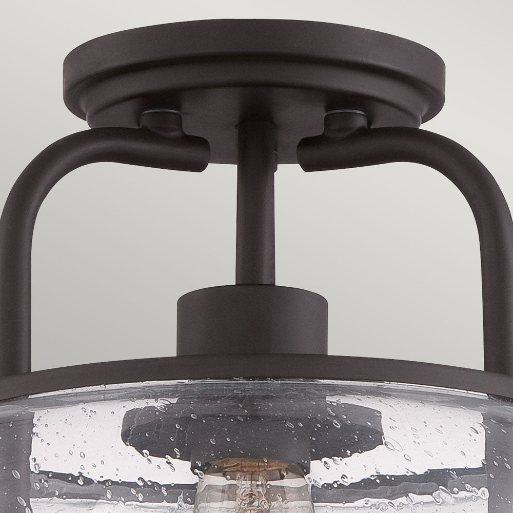 Trilogy 1-Light Old Bronze Semi-Flush Mount (Clear Glass)