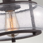 Trilogy 1-Light Old Bronze Semi-Flush Mount (Clear Glass)