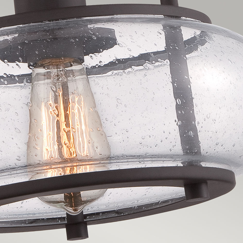 Trilogy 1-Light Old Bronze Semi-Flush Mount (Clear Glass)
