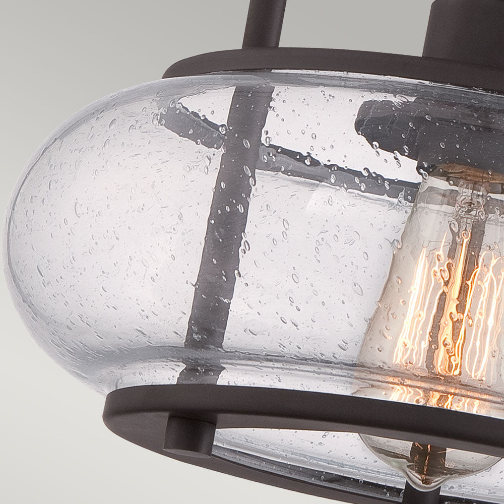 Trilogy 1-Light Old Bronze Semi-Flush Mount (Clear Glass)