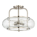 Trilogy 3-Light Brushed Nickel Semi-Flush Mount (Clear Glass)