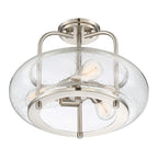Trilogy 3-Light Brushed Nickel Semi-Flush Mount (Clear Glass)