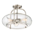 Trilogy 3-Light Brushed Nickel Semi-Flush Mount (Clear Glass)