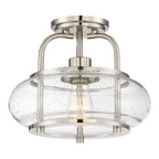 Trilogy 1-Light Brushed Nickel Semi-Flush Mount (Clear Glass)