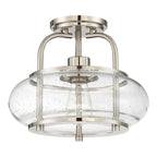 Trilogy 1-Light Brushed Nickel Semi-Flush Mount (Clear Glass)