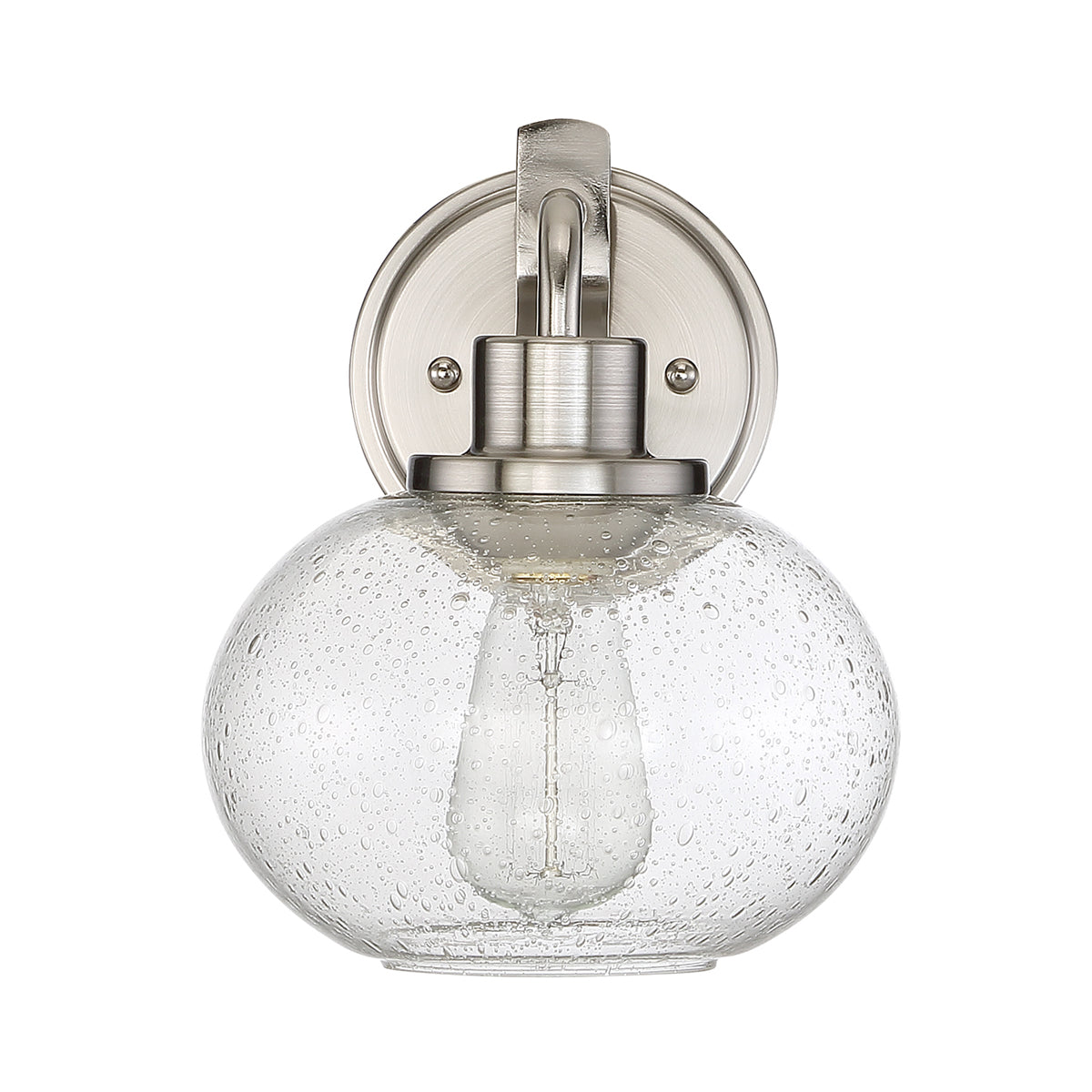 Trilogy 1-Light Wall Sconce (Brushed Nickel, Edison Bulb)