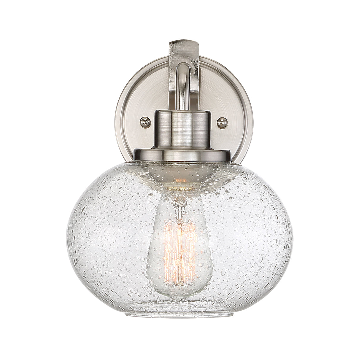 Trilogy 1-Light Wall Sconce (Brushed Nickel, Edison Bulb)