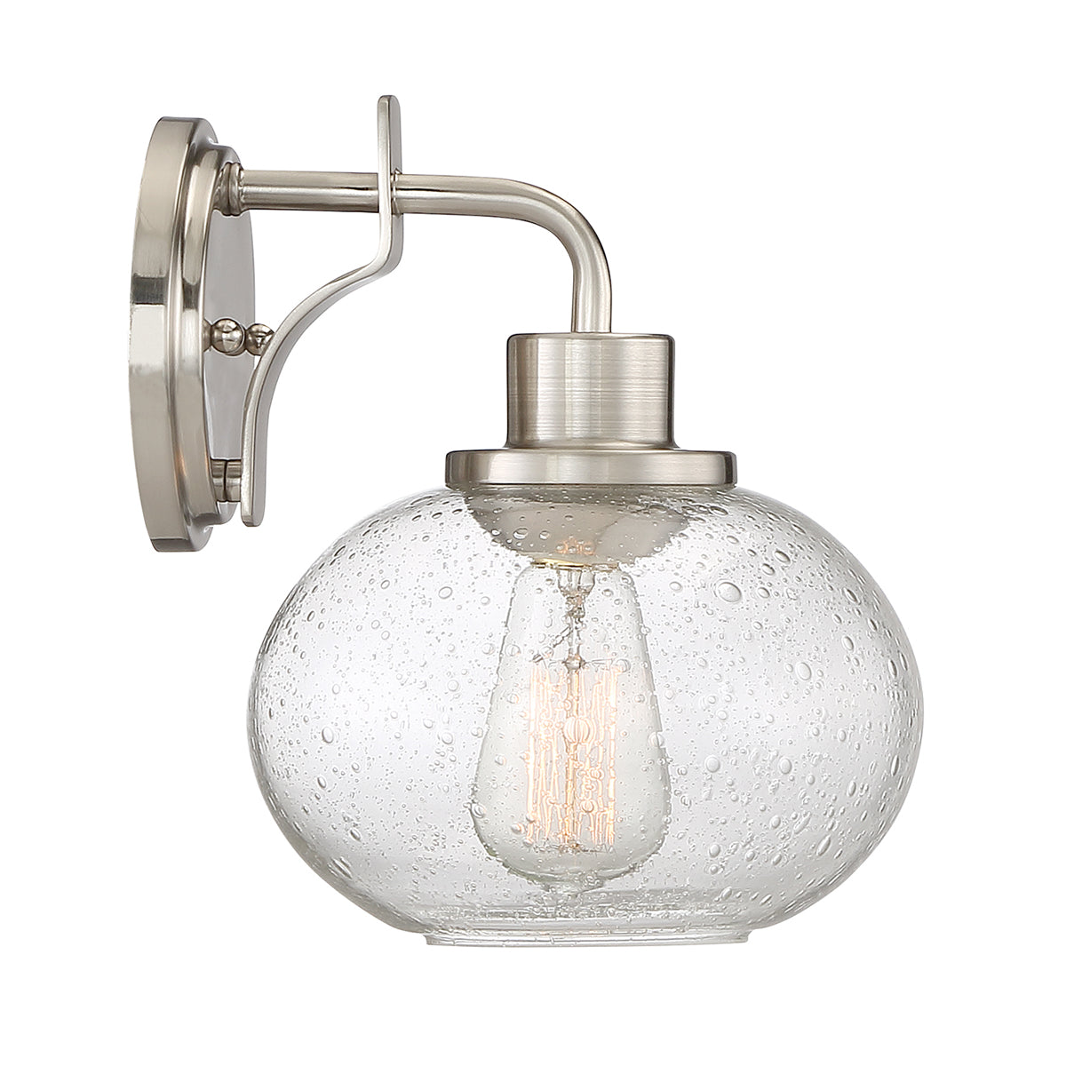 Trilogy 1-Light Wall Sconce (Brushed Nickel, Edison Bulb)