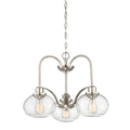 Trilogy 3-Light Brushed Nickel Chandelier (Modern Elegance with Edison Bulbs)