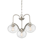 Trilogy 3-Light Brushed Nickel Chandelier (Modern Elegance with Edison Bulbs)