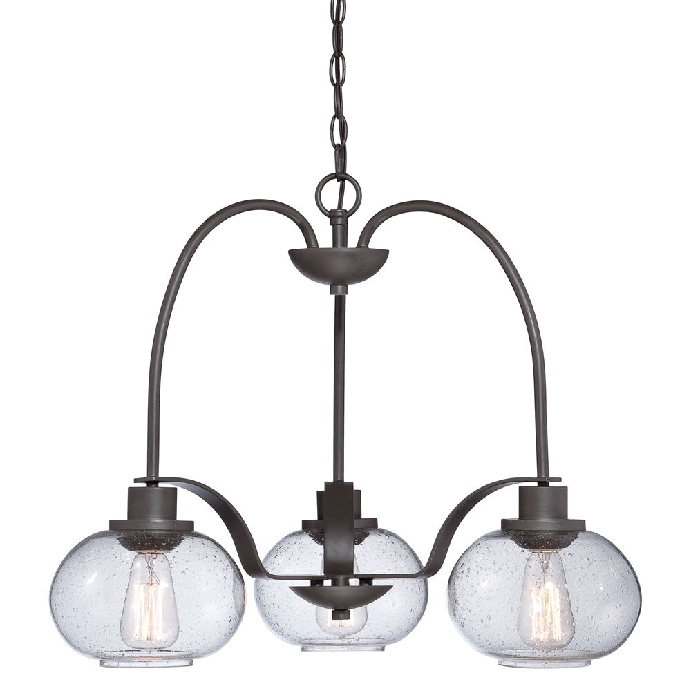 Trilogy 3-Light Old Bronze Chandelier (Nostalgic with Edison Bulbs)
