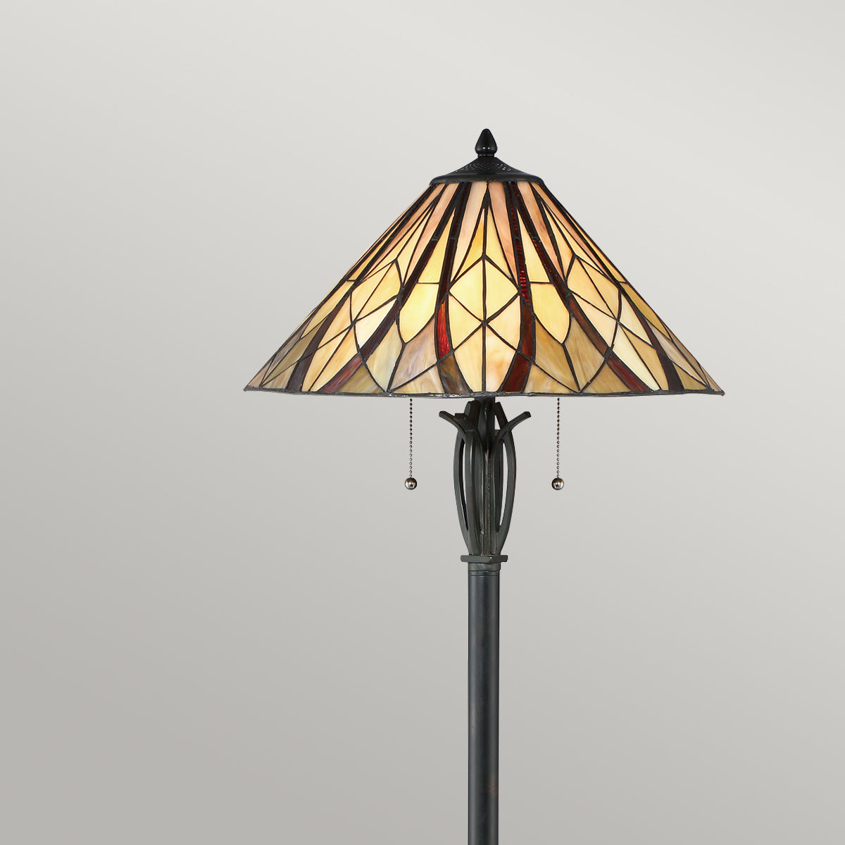 Victory Tiffany Floor Lamp (Yellow & Red Glass)