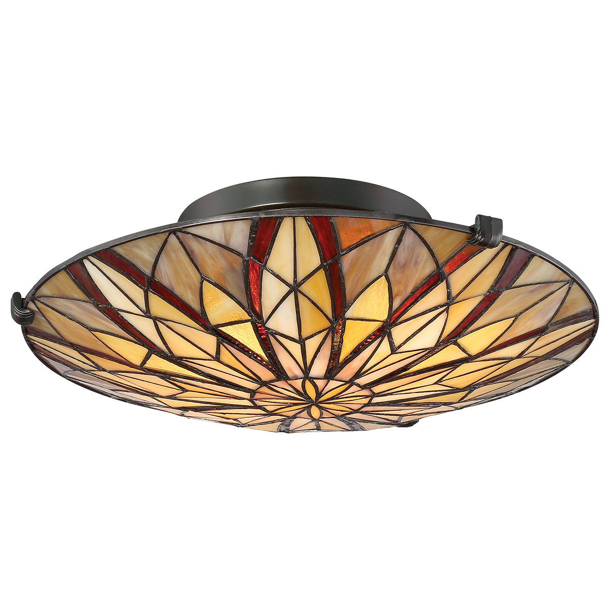 Victory Tiffany Semi-Flush Mount (Yellow & Red Glass)