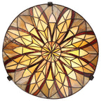 Victory Tiffany Semi-Flush Mount (Yellow & Red Glass)
