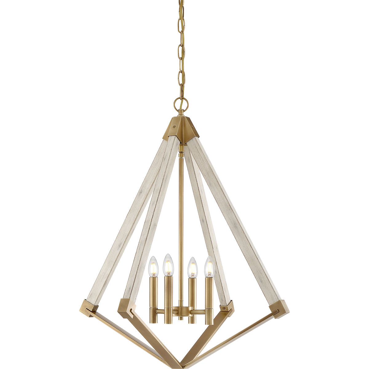 View Point 4-Light Whitewashed Wood Chandelier (Vintage Farmhouse)