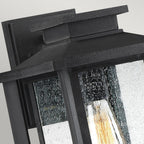 Wakefield Medium Black Outdoor Wall Lantern (Arts & Crafts Style)