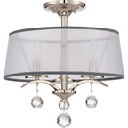 Whitney 3-Light Semi-Flush/Pendant (Classic Design with Crystal Accents)