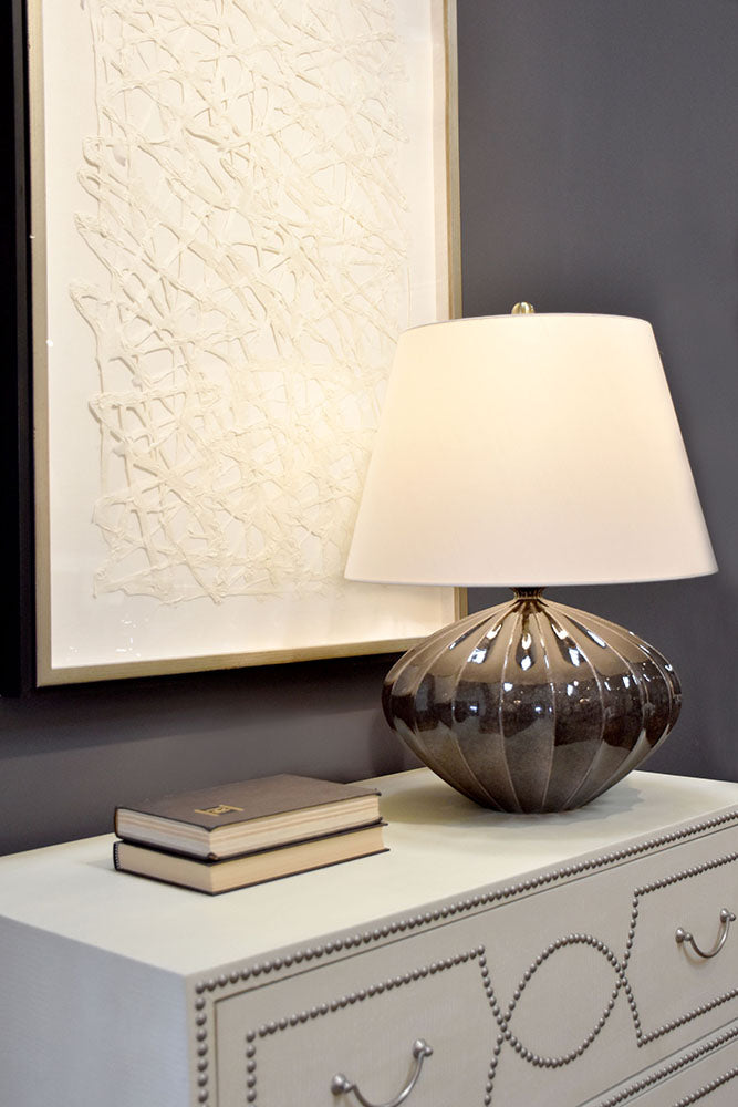Rib Pumpkin Table Lamp (Speckled Glaze)