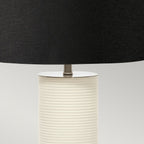 Ripple 1 Light Table Lamp - White with Black Shade