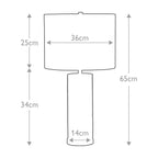 Ripple 1 Light Table Lamp - White with Black Shade