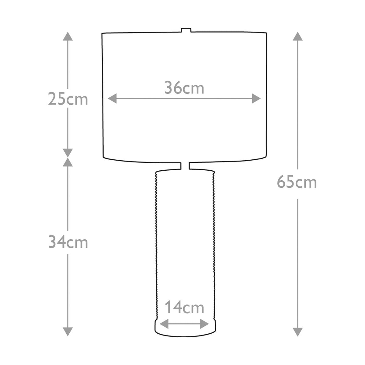Ripple 1 Light Table Lamp - White with Black Shade