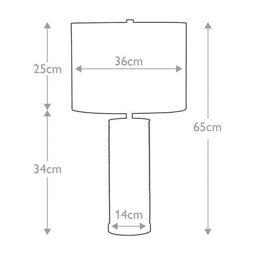 Ripple 1 Light Table Lamp - White with Black Shade